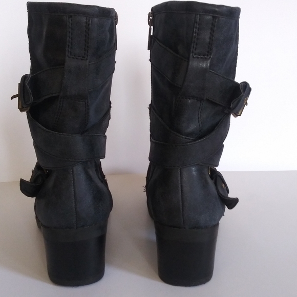G.C. shoes "rudy" cowboy/moto boot w/stacked heel - Picture 3 of 8